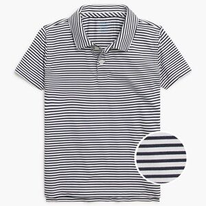 J.CREW Boys Blue White Stripe Performance Polo Shirt Top Size XXL